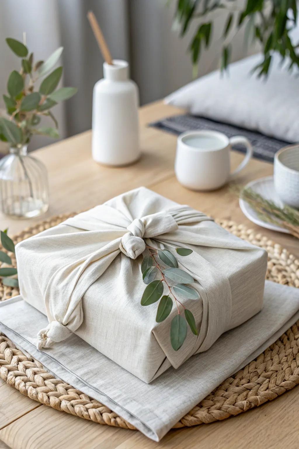 Embrace eco-friendly elegance with DIY fabric gift wrap 🌿✨