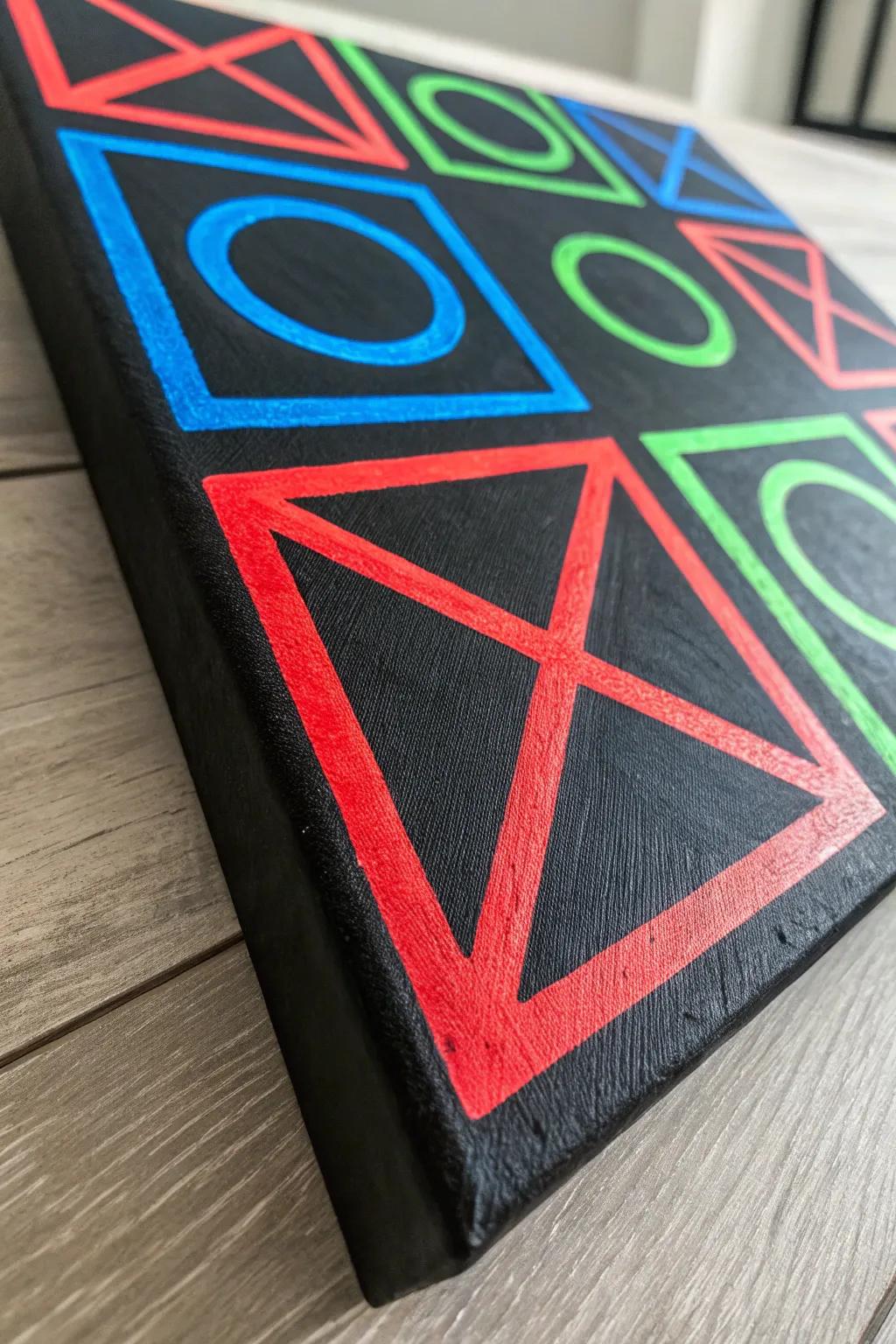 Elevate your space with geometric game patterns that blend gaming culture and modern art.