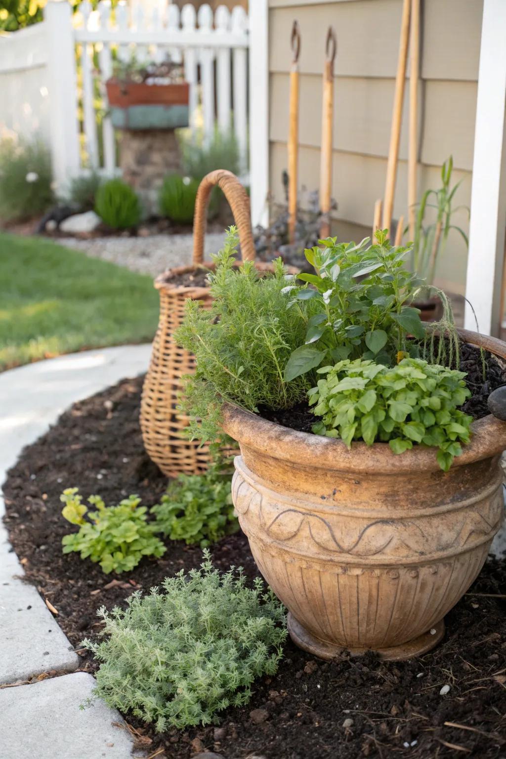 Elevate your herb garden with the perfect mulch: where practicality meets natural elegance.