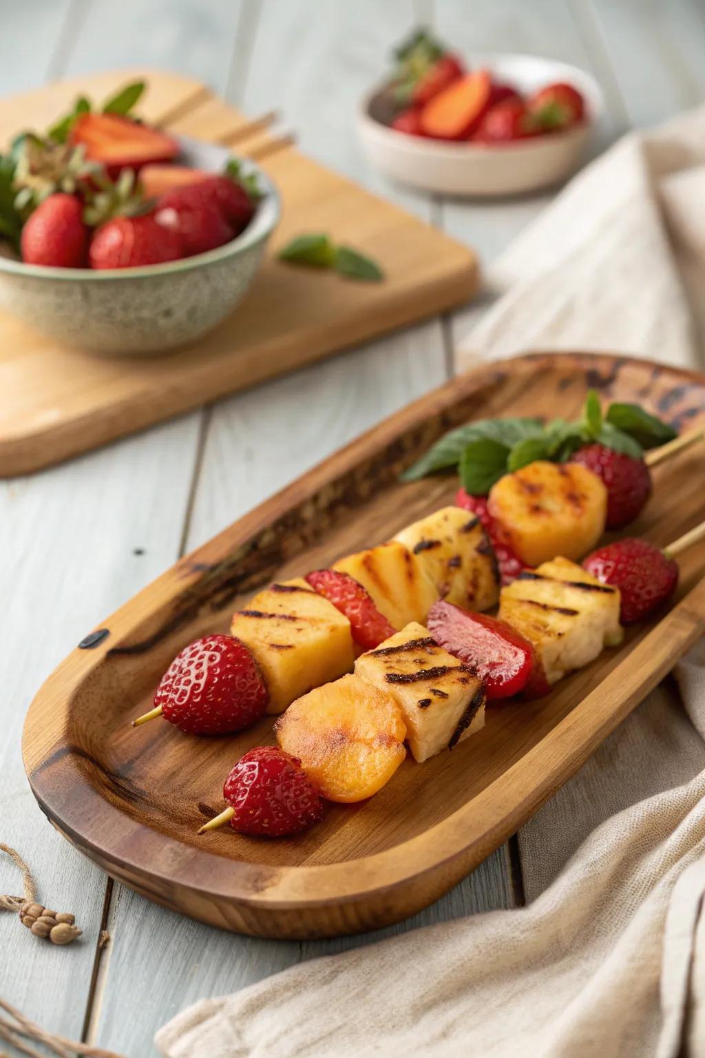 Savor the simplicity: Grilled fruit kabobs, a sweet twist for your next BBQ!