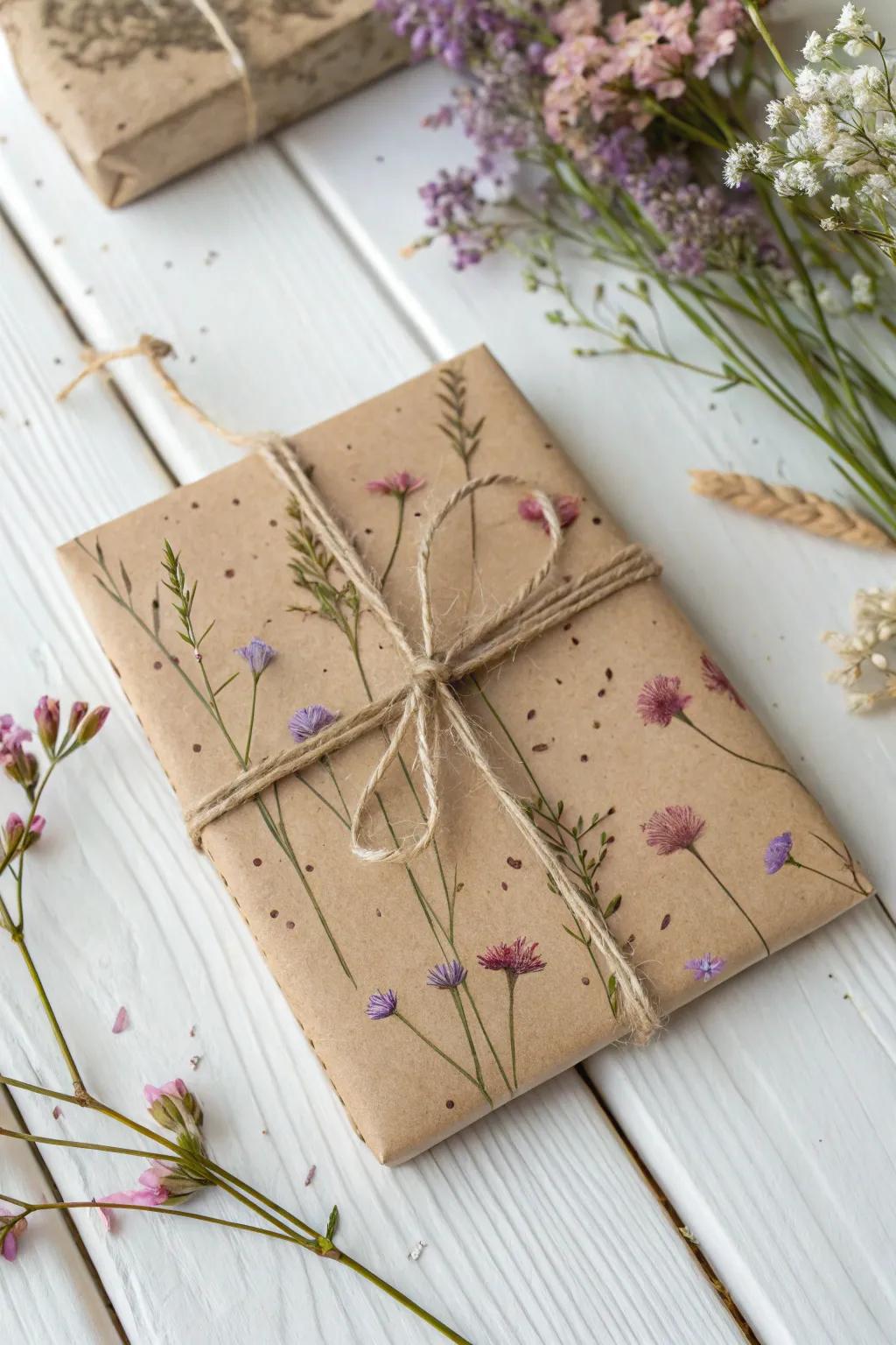 Embrace Eco-Friendly Elegance with a minimalist gift wrap, where simplicity meets natural beauty.