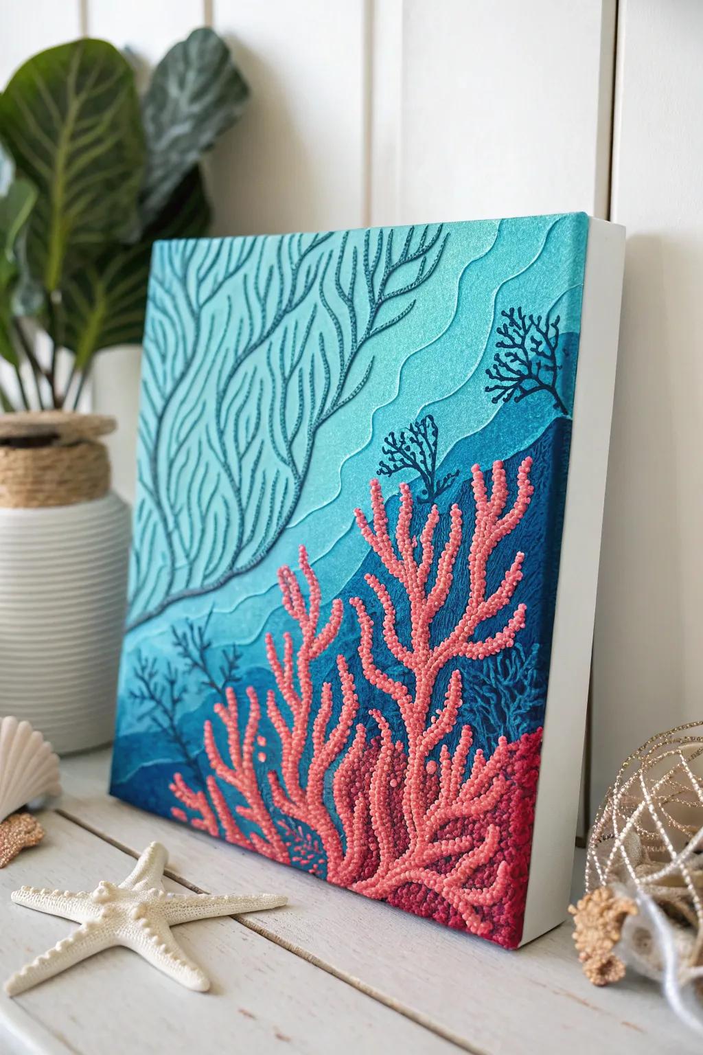 Dive into creativity with glue gun coral reefs, where simplicity meets vibrant ocean hues.