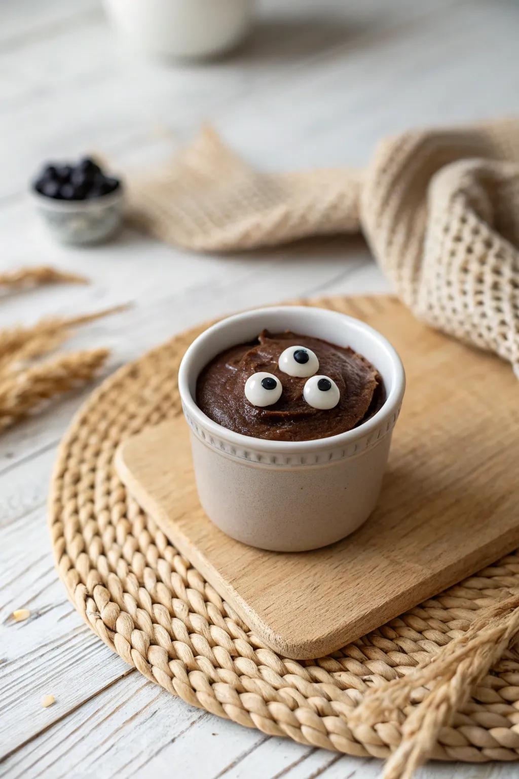 Indulge in the perfect blend of spooky and chic with our Creepy Chocolate Mousse.
