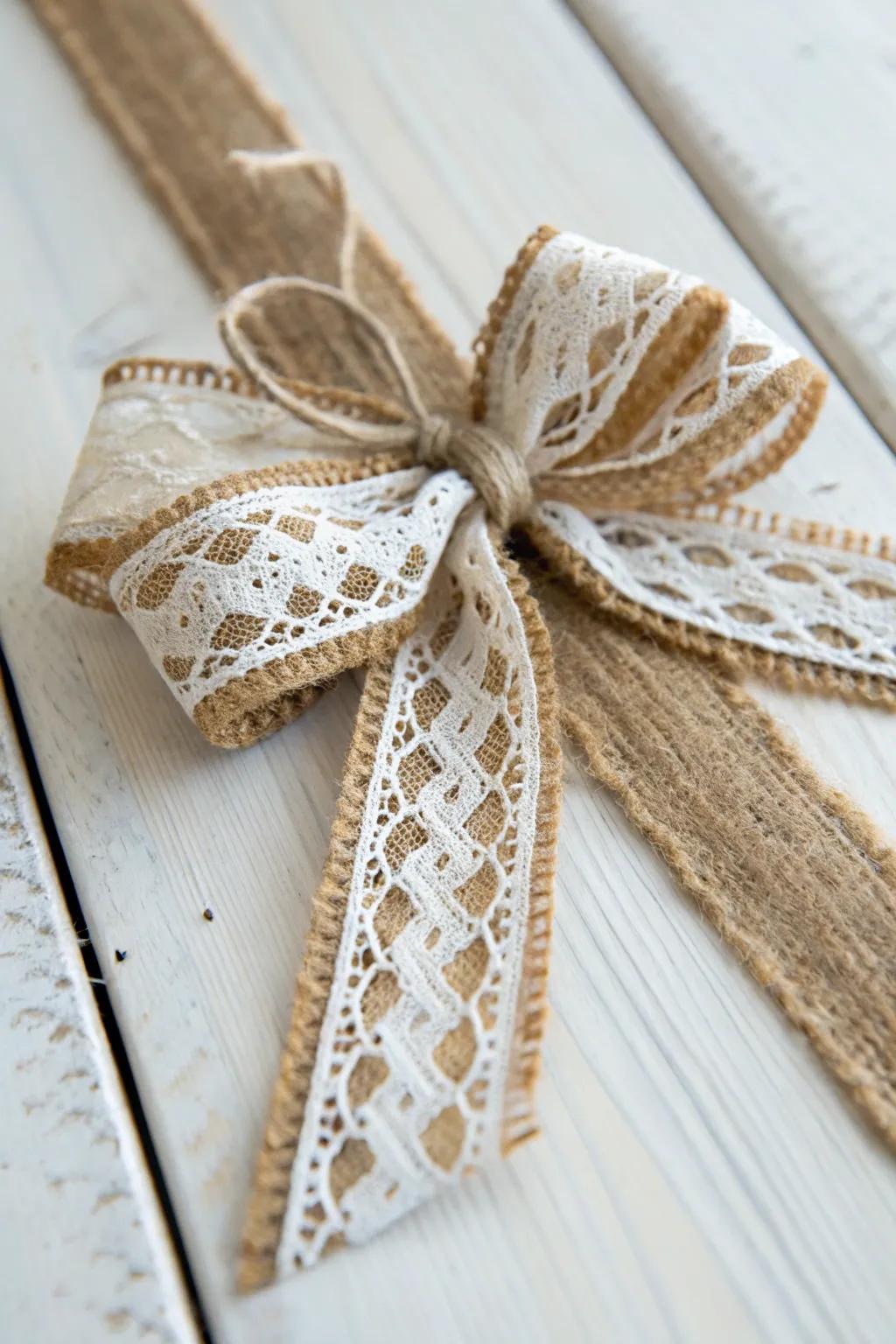 Discover the art of tying a surprise bow with unexpected materials for a unique, captivating touch.