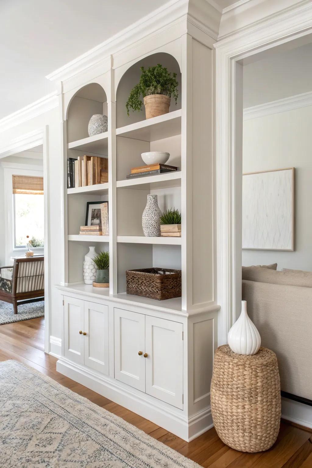 Elevate your space with the timeless elegance of a monochrome bookshelf. Simplicity and style in perfect harmony.
