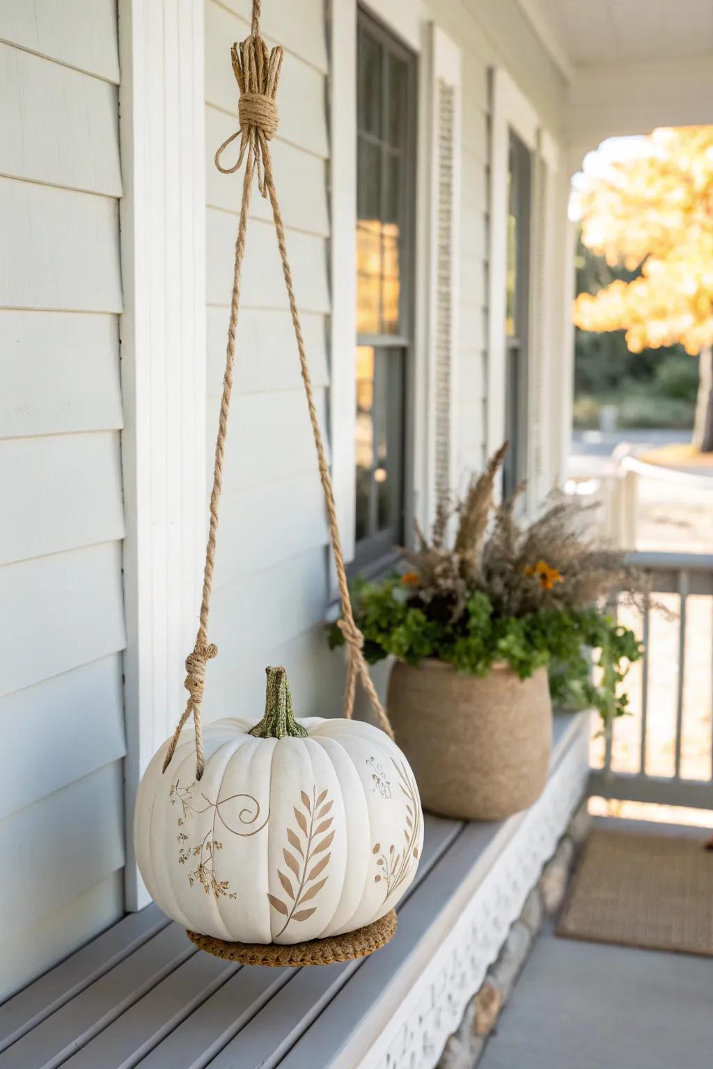 Elevate your porch decor with whimsical floating pumpkins!