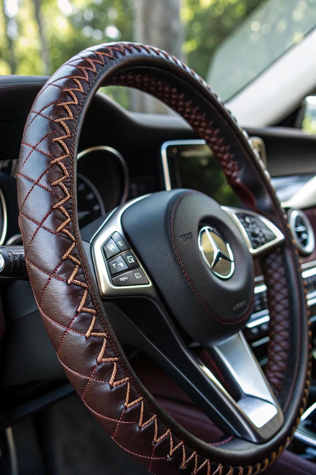 Elevate your drive with a handcrafted leather touch.