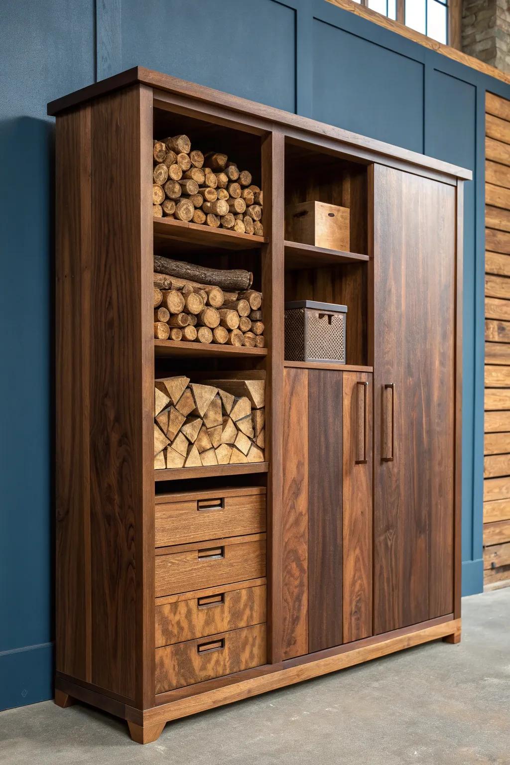 Elevate your workspace with a stylish multi-purpose storage unit that marries function with craftsmanship.