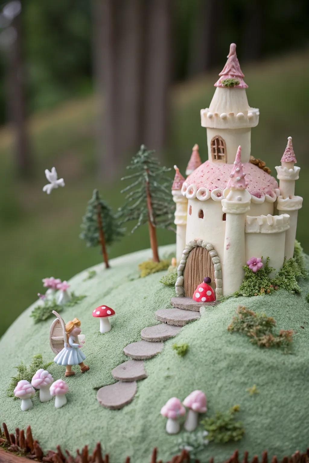 Escape into a whimsical world with this handcrafted miniature fantasy landscape.