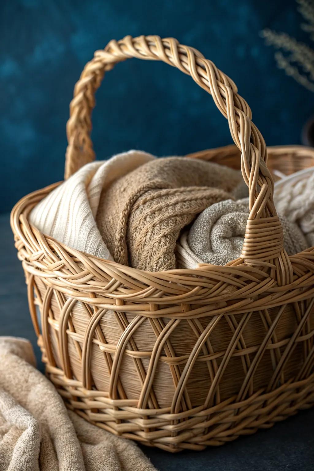 Discover the art of nesting with this exquisitely crafted wicker basket, where style meets functionality.