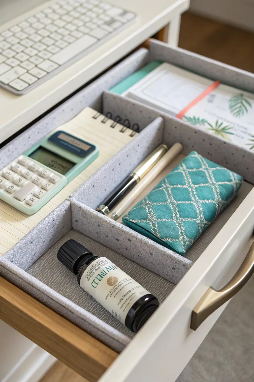 Aromatherapy sachets bring a soothing scent to your workspace.