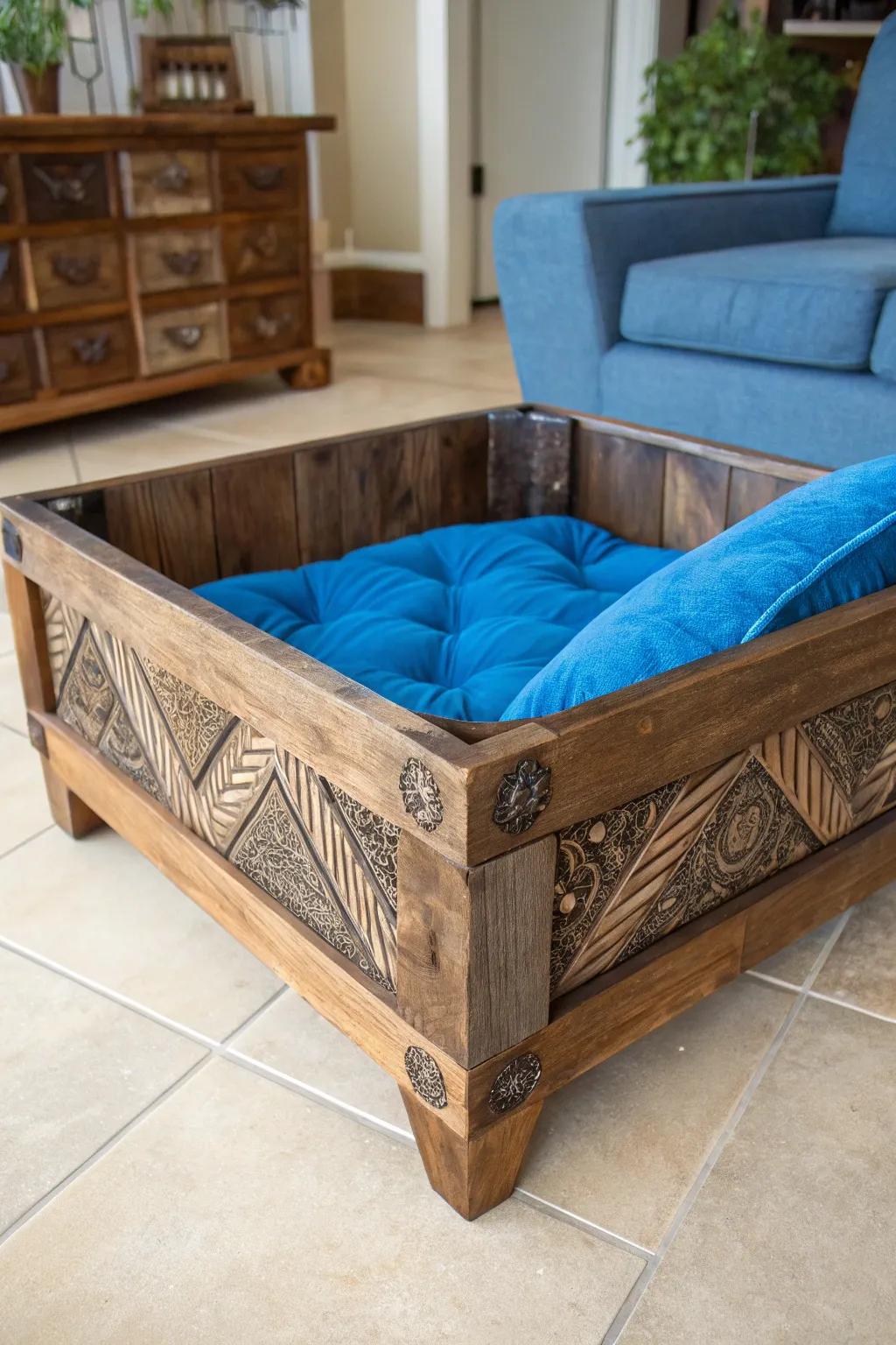 Transform old fence wood into a stunning and cozy pet bed—where craftsmanship meets comfort!