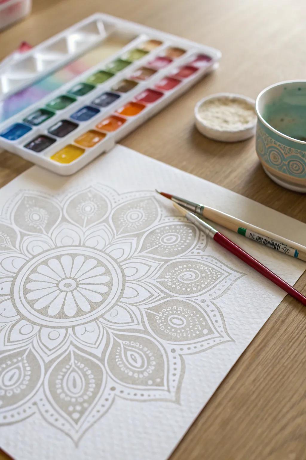 Unveil the magic of watercolor resist art: where hidden designs come to life.