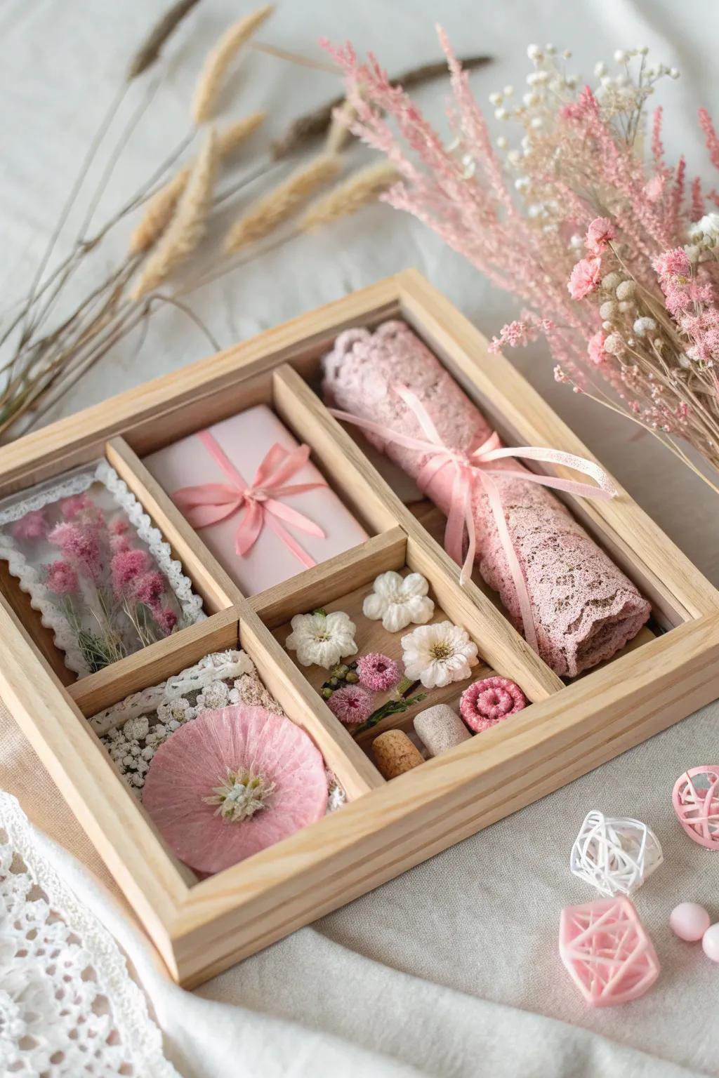 Charming Pink Shadow Box: A Minimalist's Dream Display
