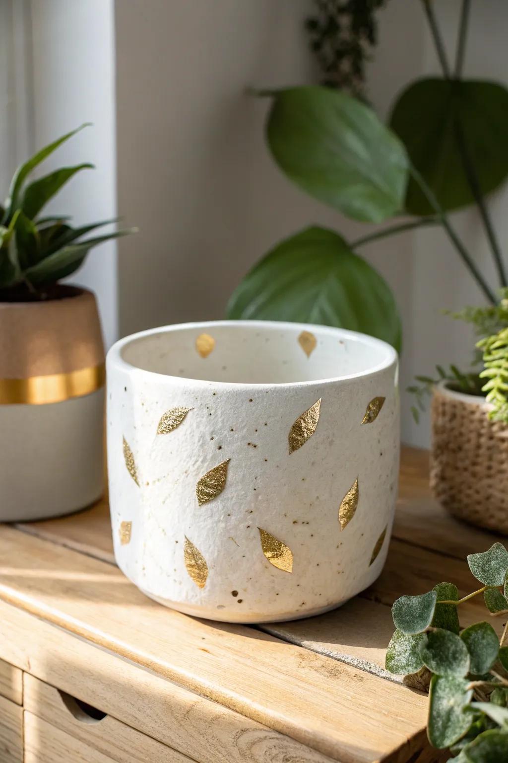 Elevate your space with a touch of gold leaf glamour - where minimalist design meets boho elegance.