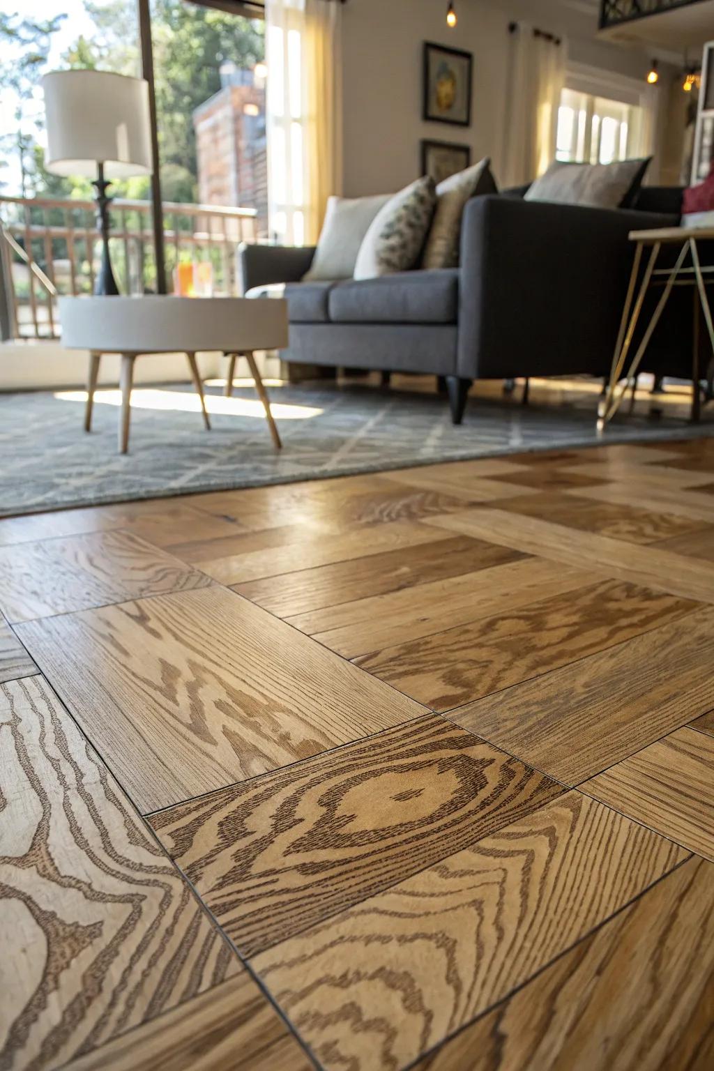 Elevate your living space with the timeless beauty of plywood flooring.