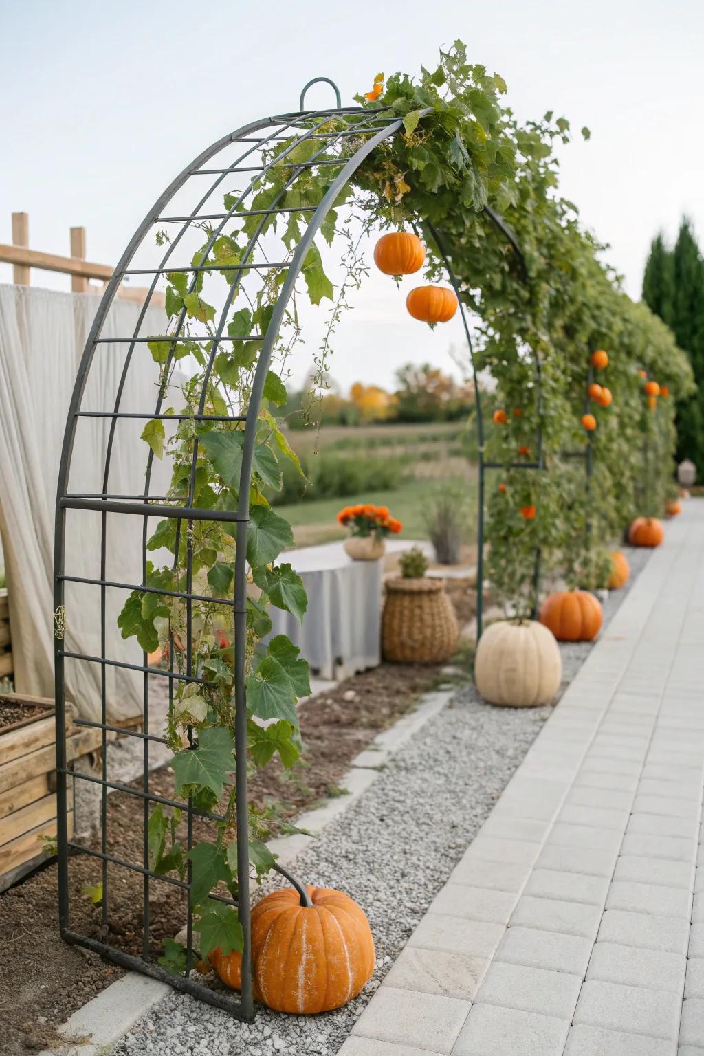 Elevate your garden with the elegance of a cattle panel curve, where nature meets craftsmanship.