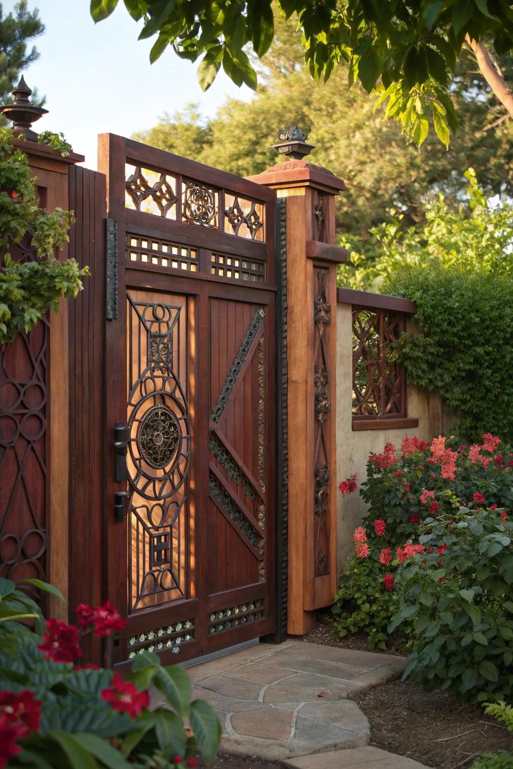 Elevate your garden's entryway with a striking blend of craftsmanship and color.