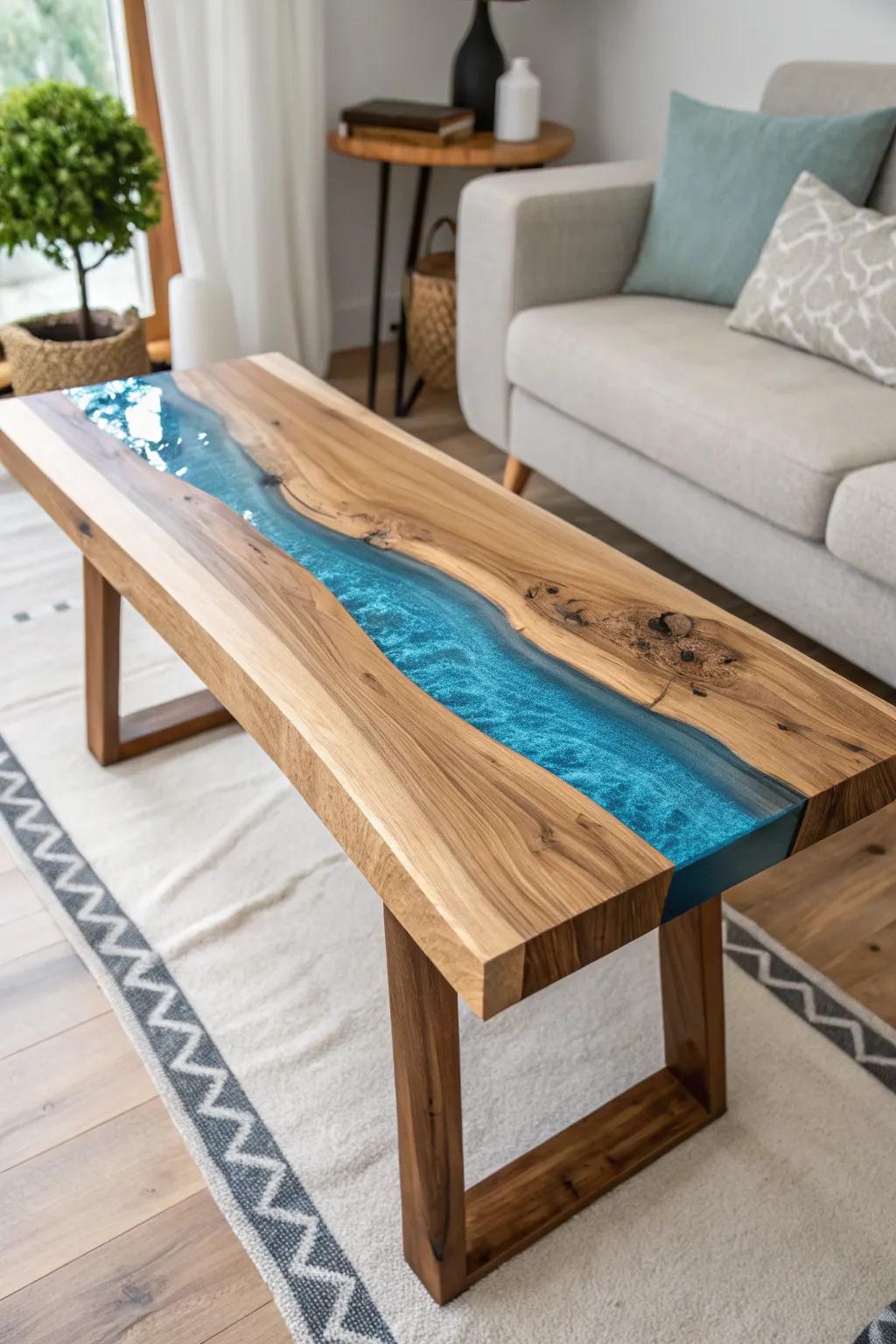Transform your space with the captivating beauty of a DIY resin river table, where nature meets artistry.