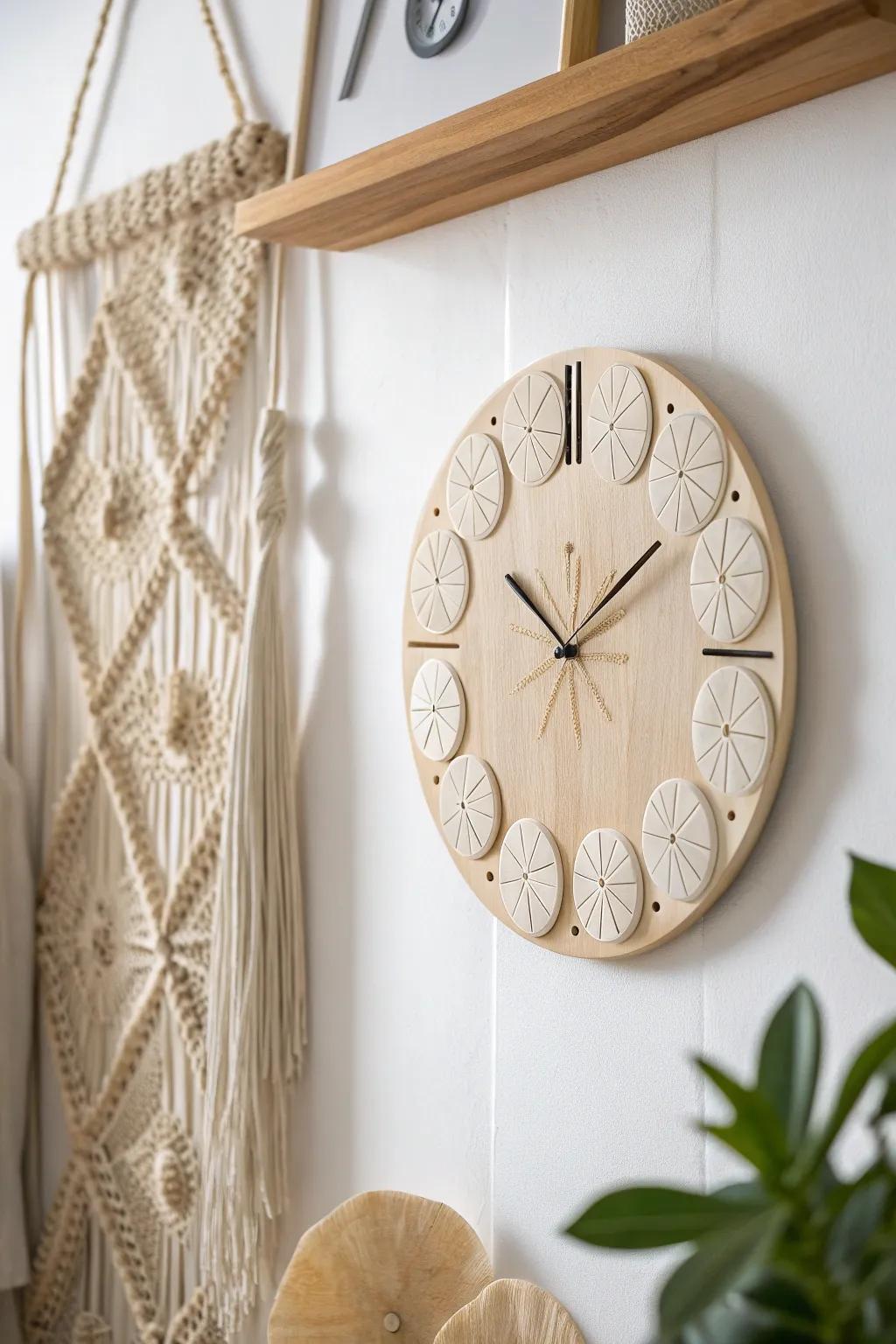 Embrace the beach's timeless charm with this DIY Sand Dollar Wall Clock - where simplicity meets coastal elegance. 🌊🕒 #ScandiBoho #DIYDecor