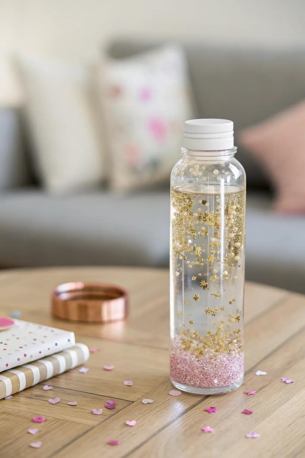 Craft your own calming escape with this elegant DIY sensory bottle.
