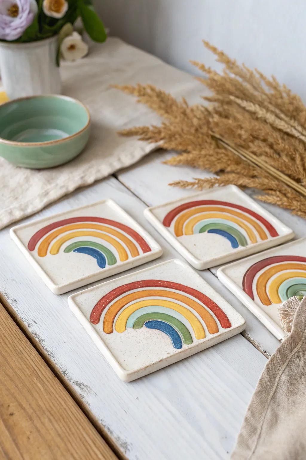 Brighten up your space with artisan-crafted slab coasters that blend color and simplicity beautifully.