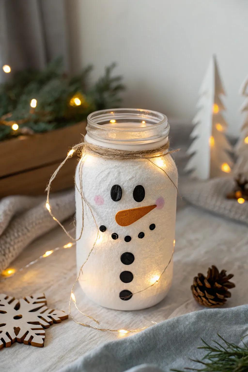 Illuminate your winter nights with this enchanting snowman lantern, where Scandinavian simplicity meets boho charm.