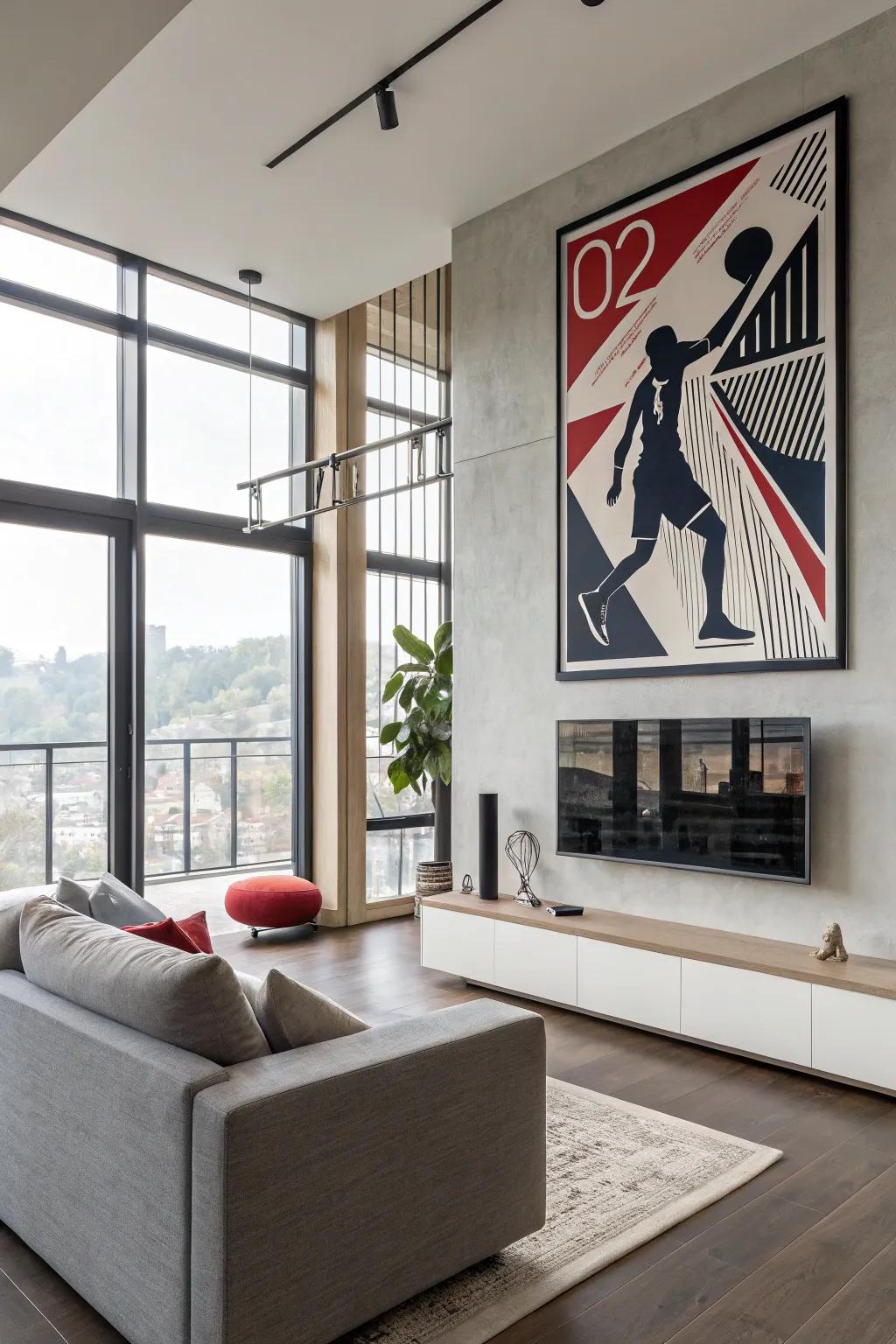 Enhance your space with modern geometric sports designs.