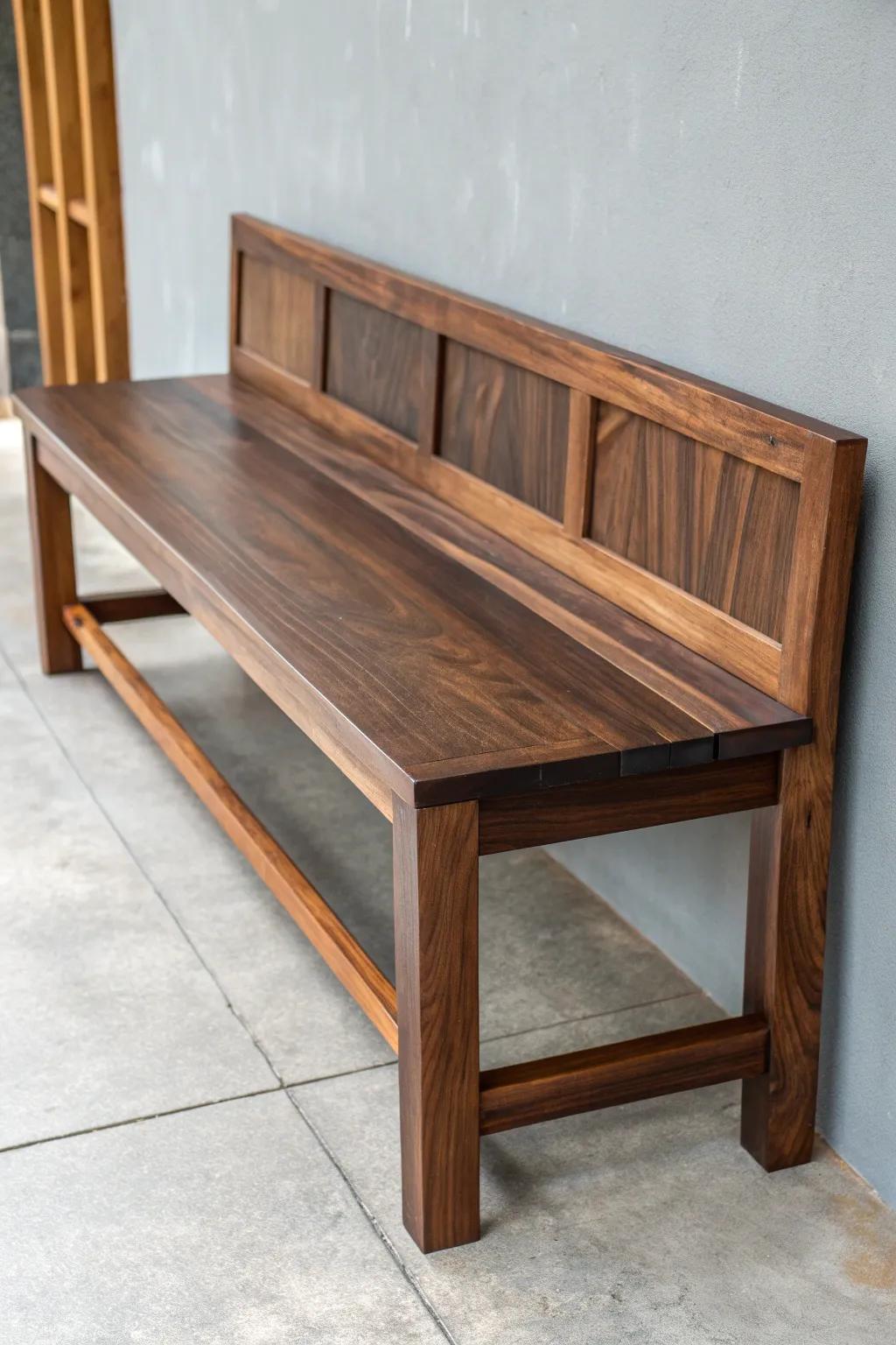 Elevate your space with a simple DIY wooden bench that embodies elegance and craftsmanship.