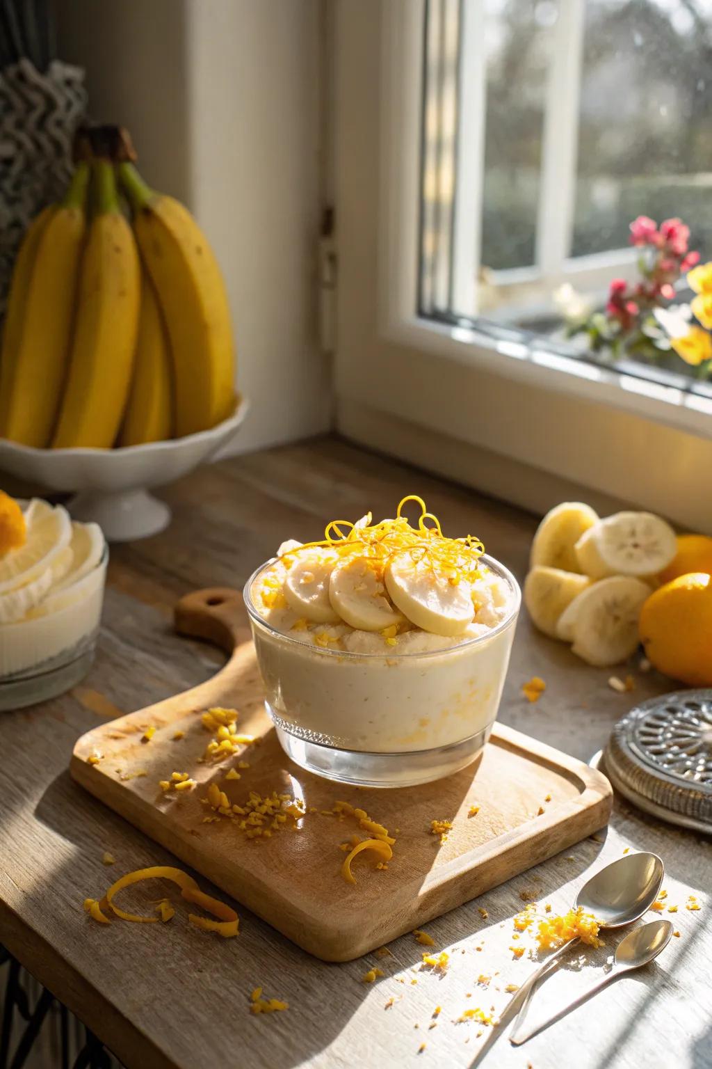 Citrus zest provides a fresh and colorful garnish.