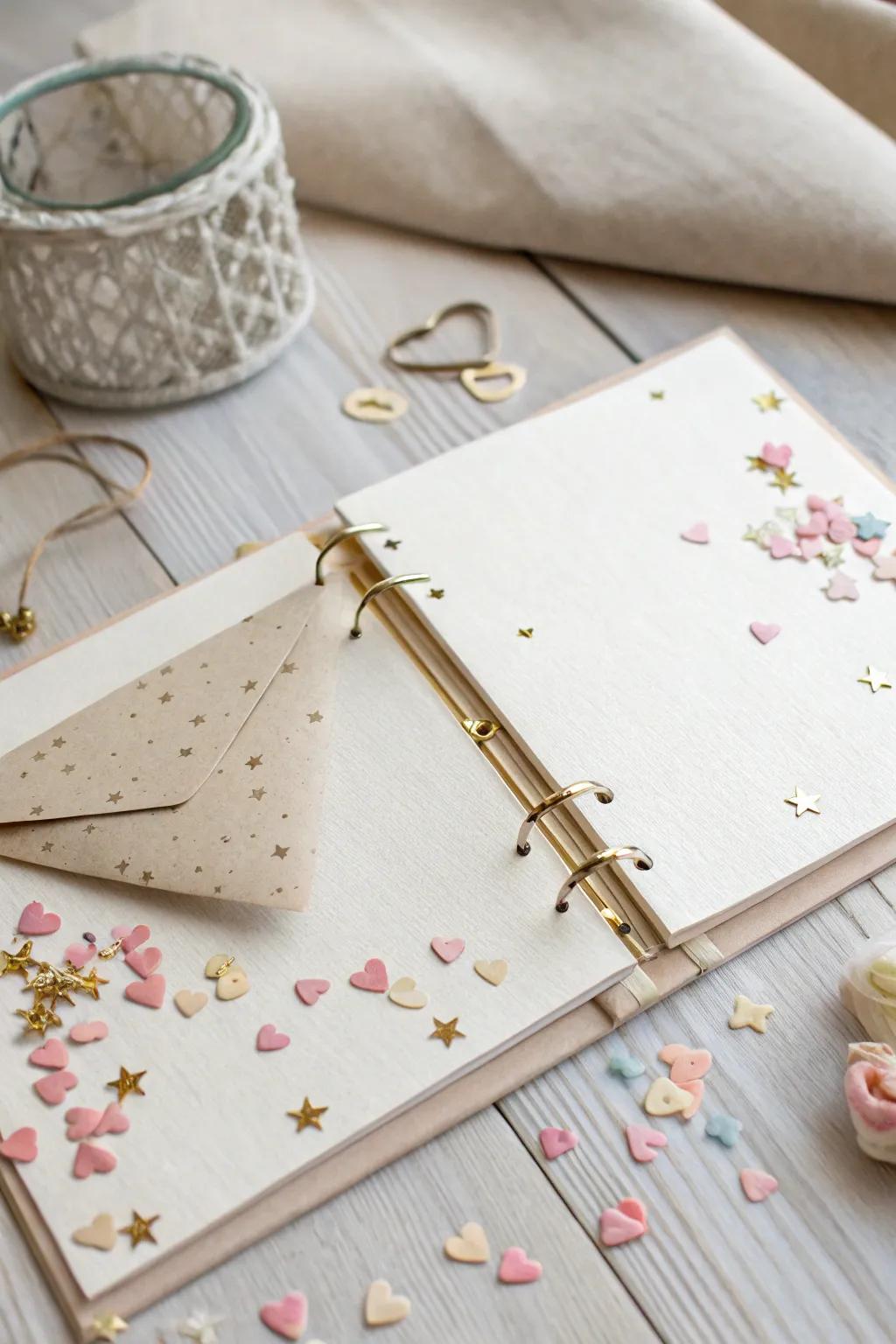 Add a touch of magic to your bride scrapbook with charming surprises! #CraftedMemories #ScandinavianBoho