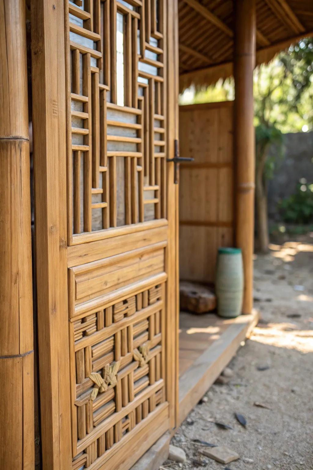 Elevate your chicken coop with a stunning bamboo door—sustainable, natural, and beautifully crafted.