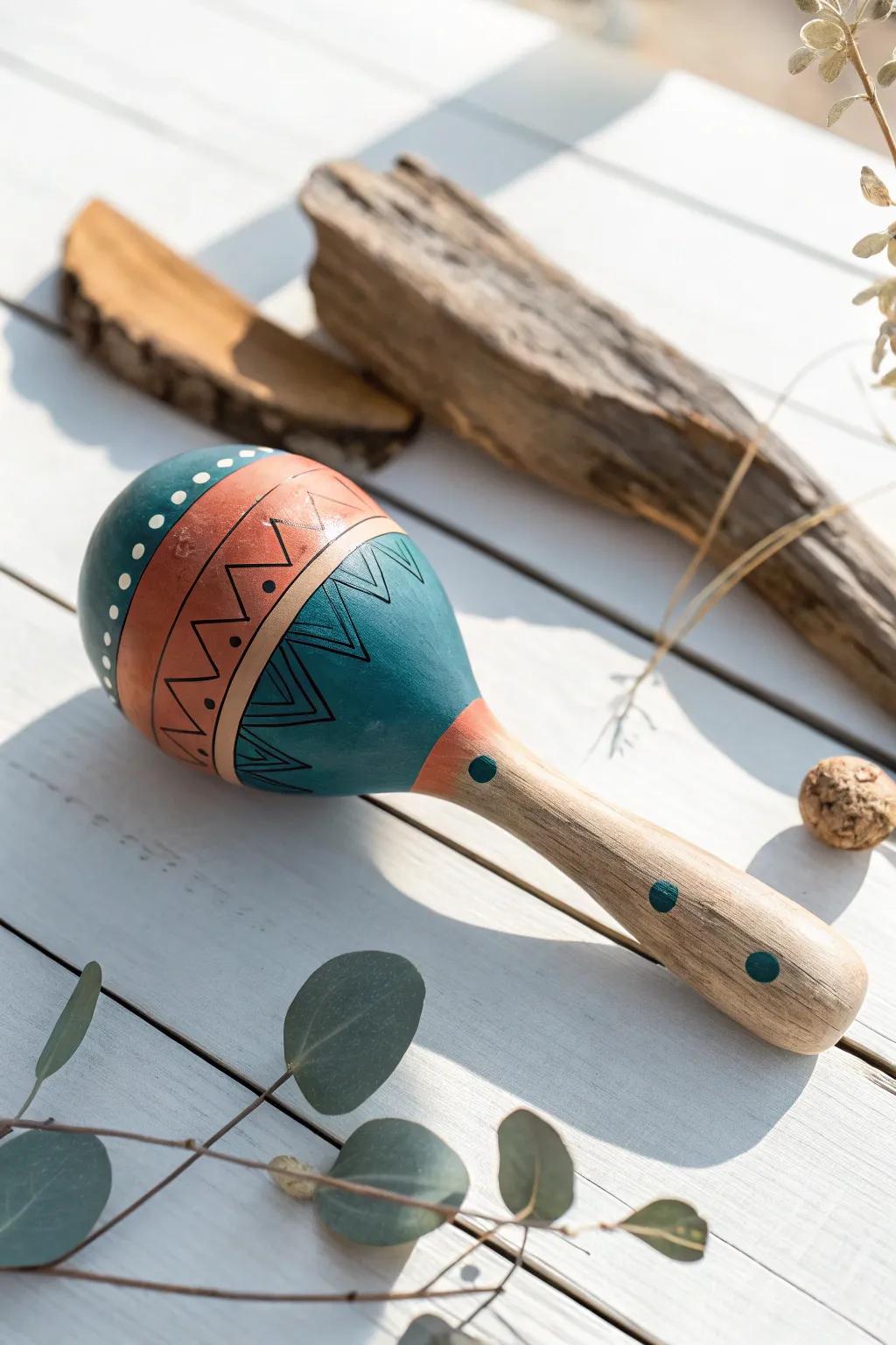 Add a rhythmic touch with these charming clay maracas — a perfect blend of simplicity and boldness!