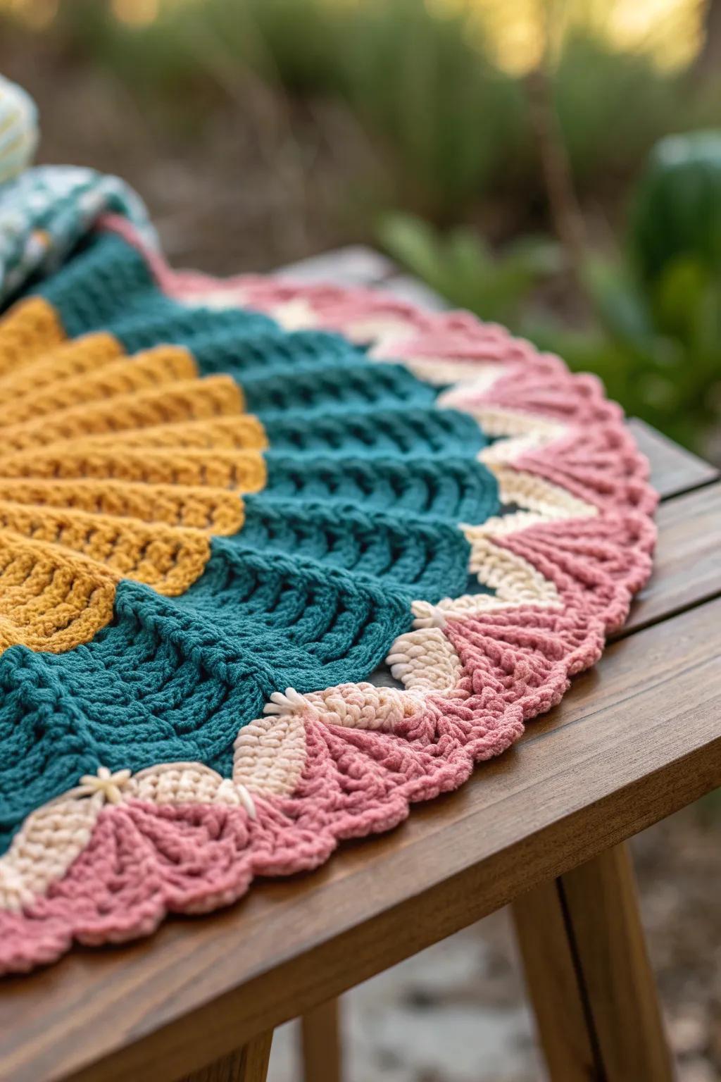 Discover the art of shell & twisted stitches – where elegance meets boldness in every loop.