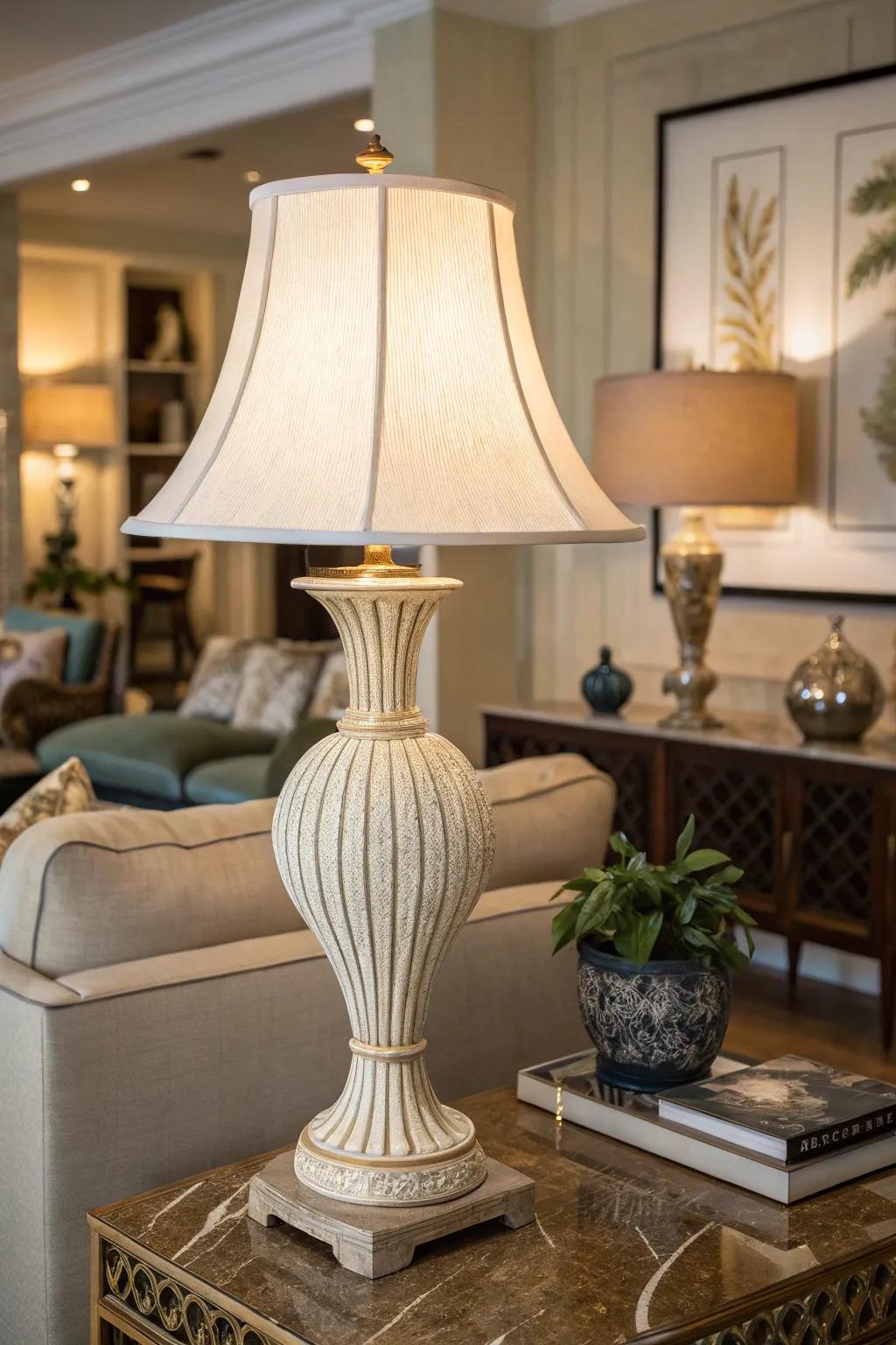 Sculptural lamps add artistic flair to home decor.