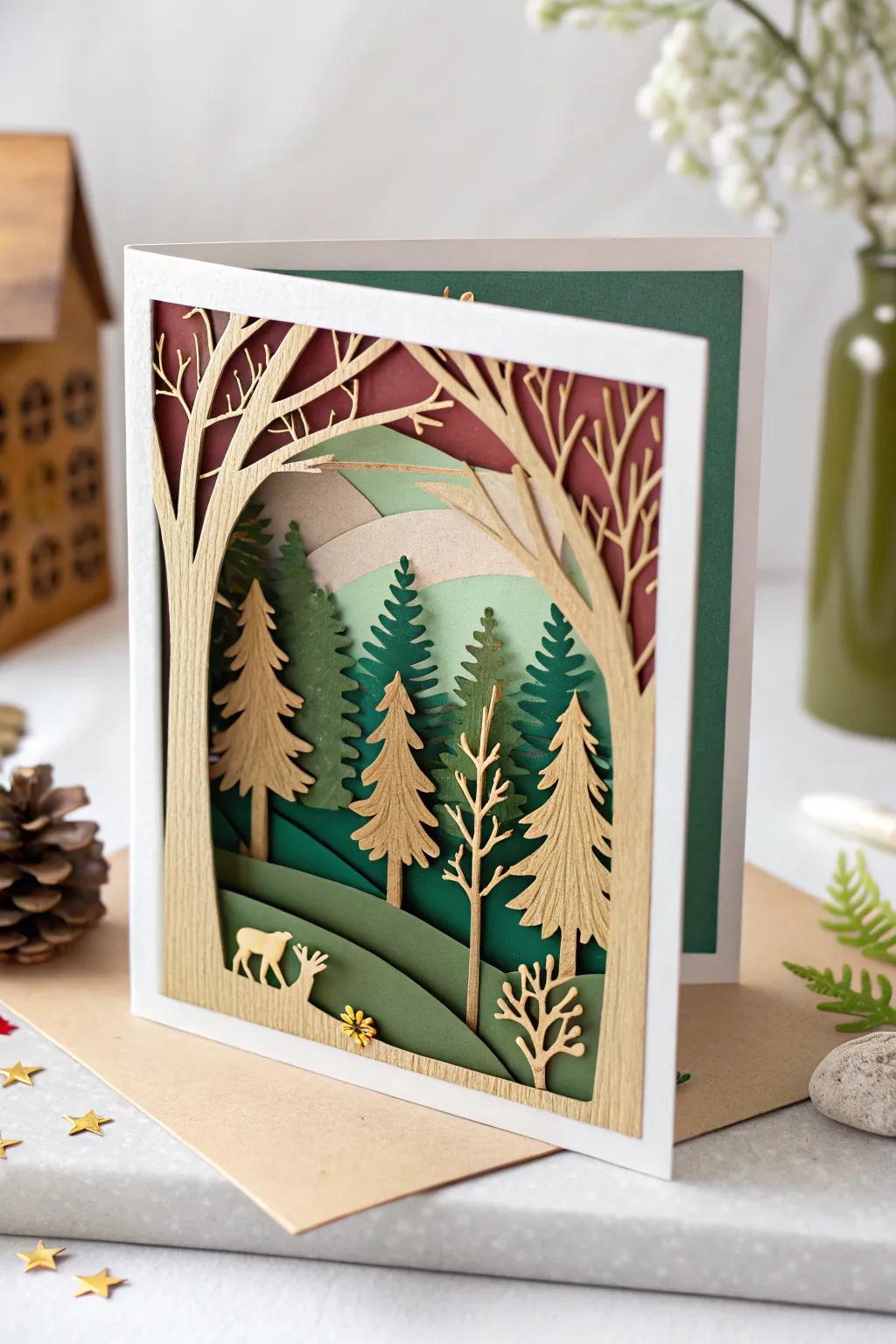 Elevate your birthday wishes with the timeless beauty of layered paper art.