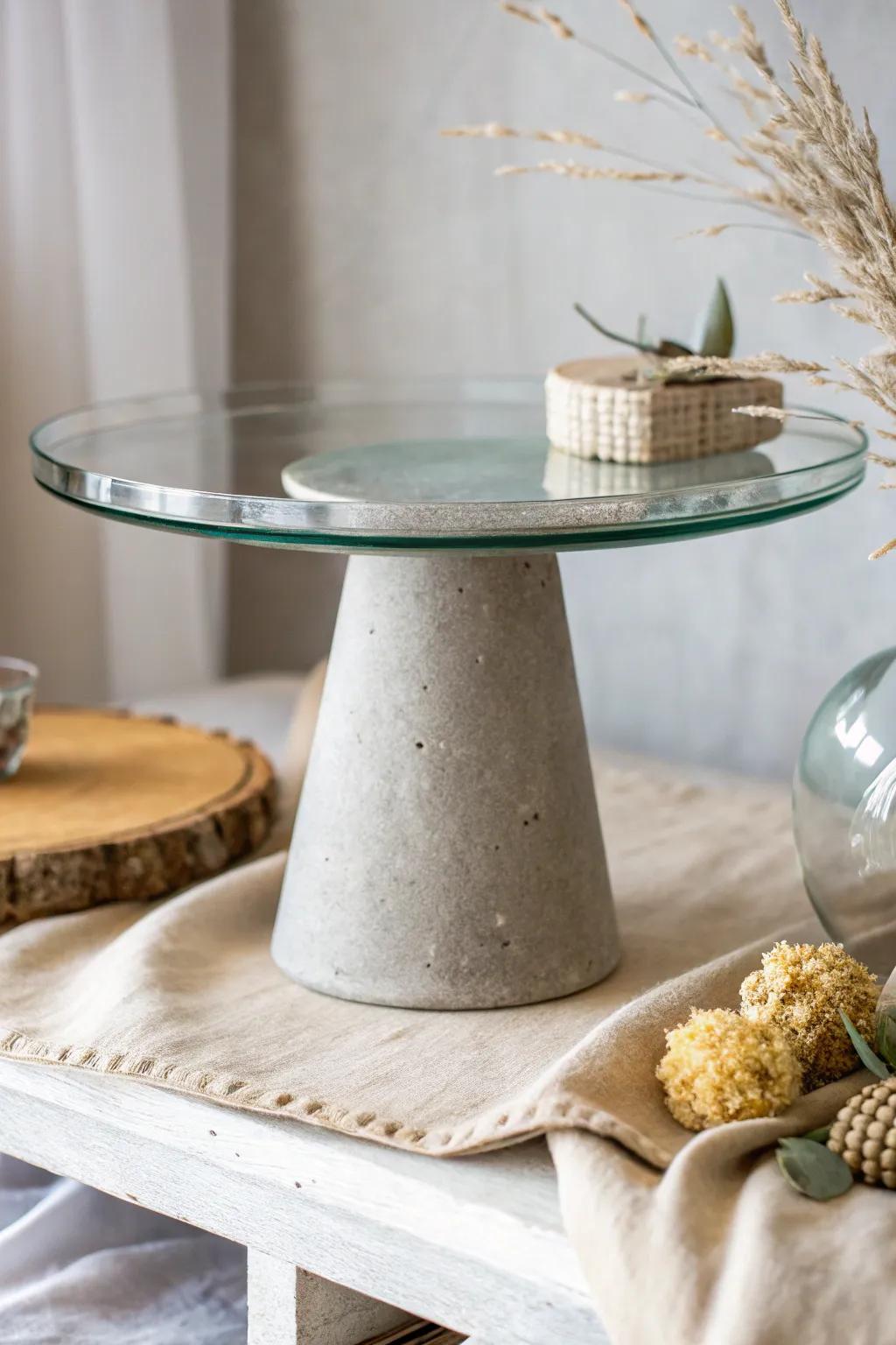 Elevate your dessert display with this chic, minimalist concrete cake stand—where industrial meets elegance.
