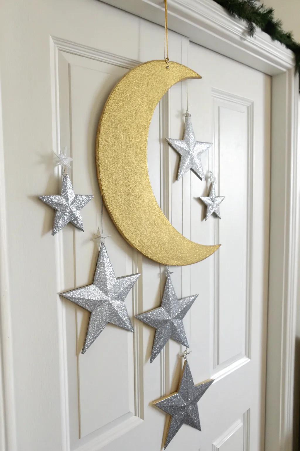 Add a touch of Harvest Moon Magic to your home this Halloween with this enchanting celestial door hanger.