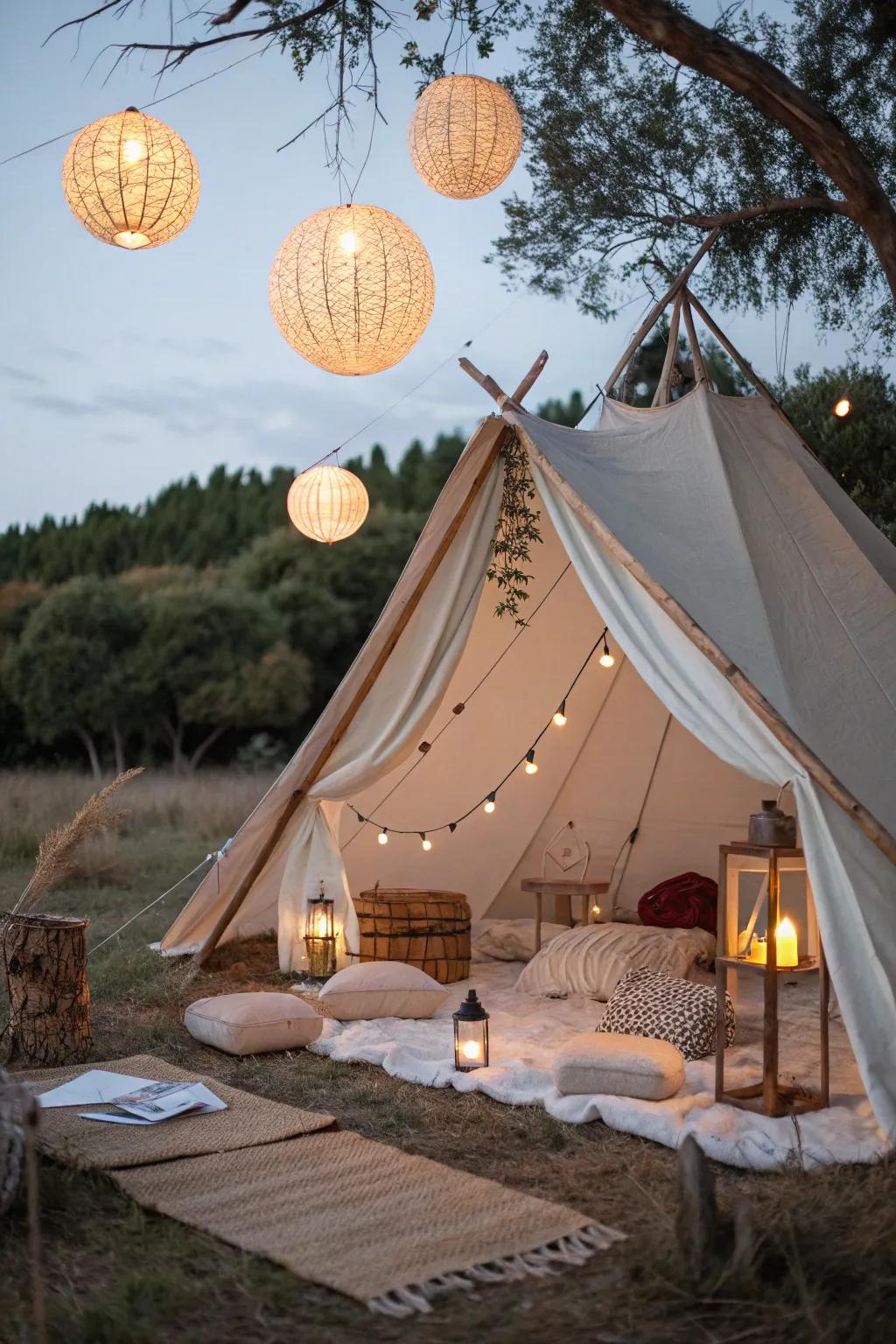 Transform your space into a dreamy retreat with the enchanting glow of paper lanterns.