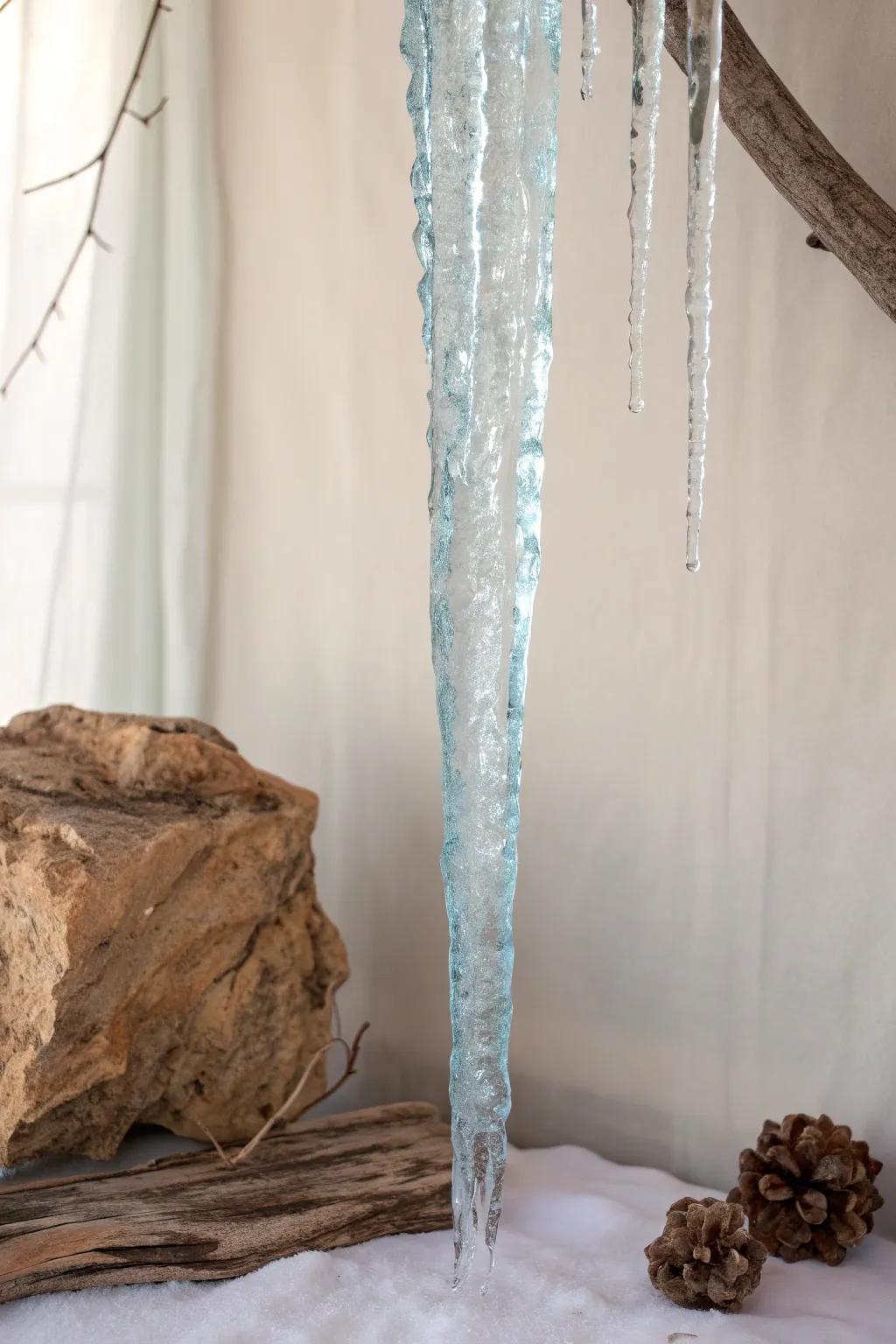 Transform bubble wrap into shimmering icicles for a playful and elegant holiday decoration!