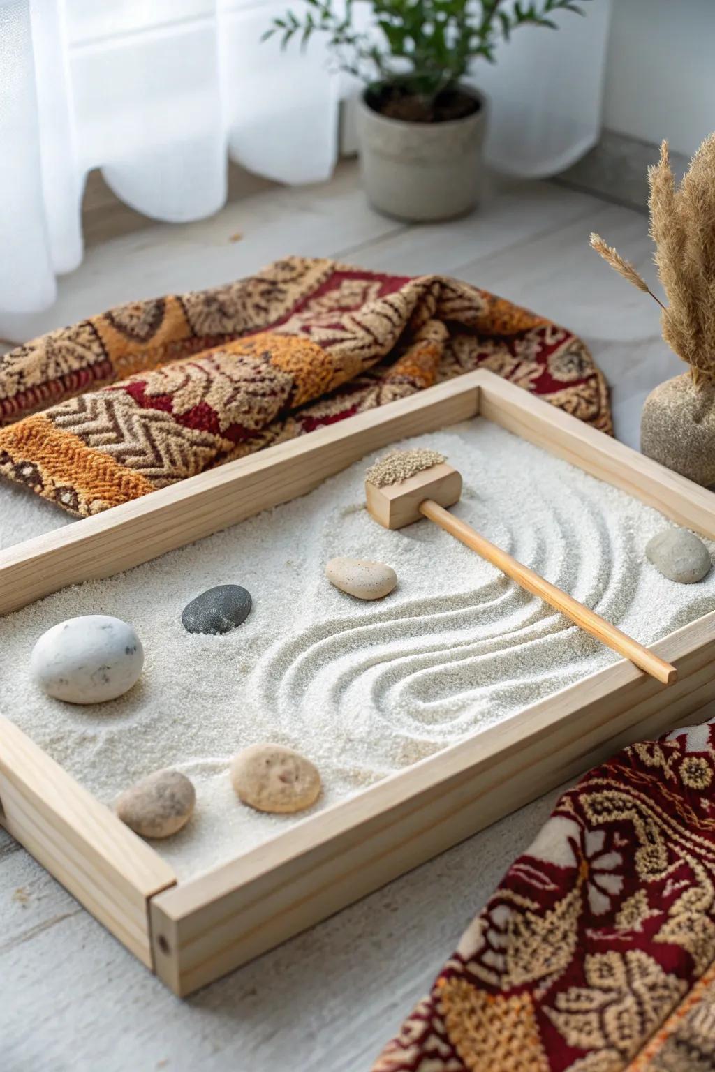 Craft tranquility for Father's Day with a DIY mini zen garden, the perfect blend of simplicity and style.