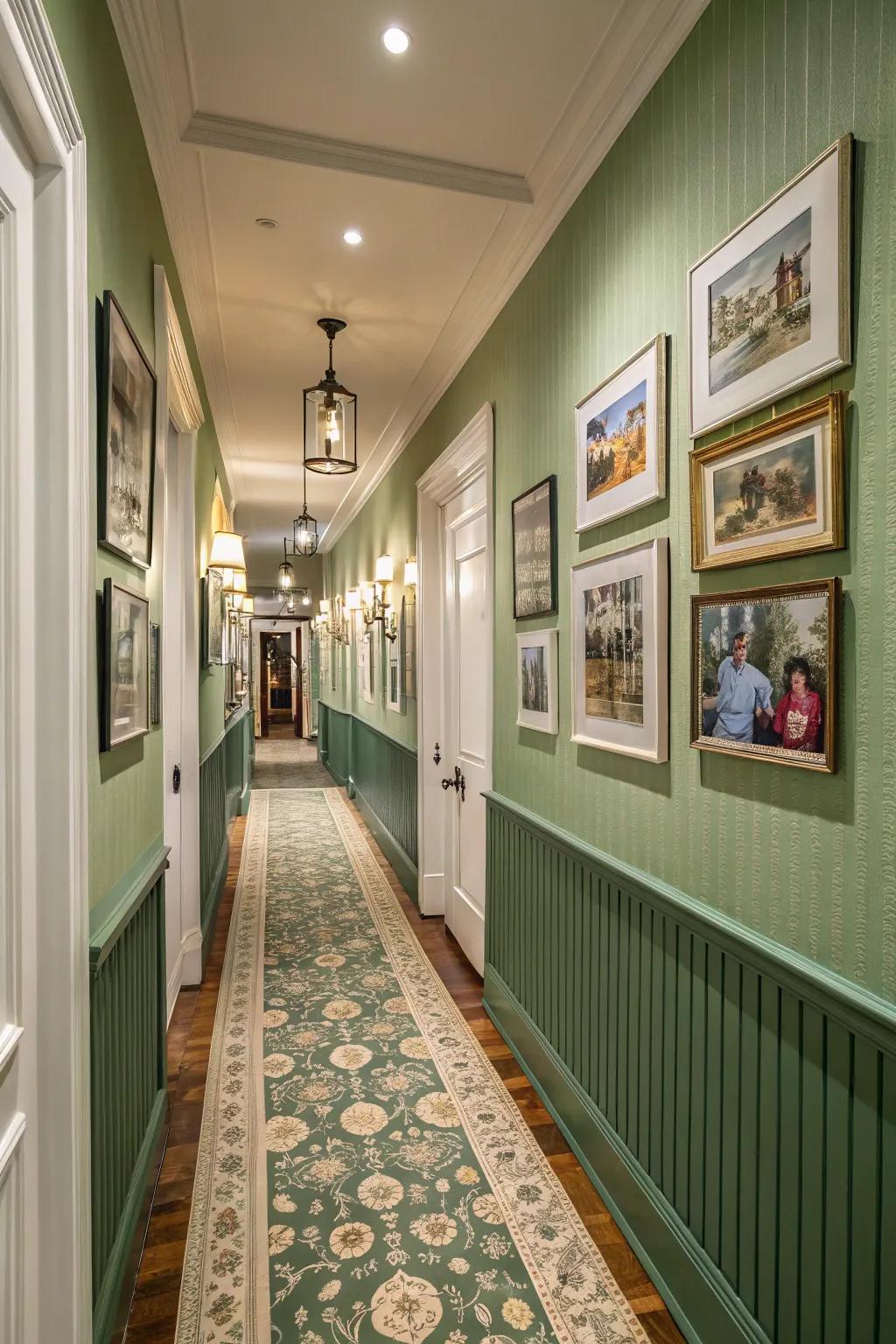 An artistic hallway showcasing cherished memories.