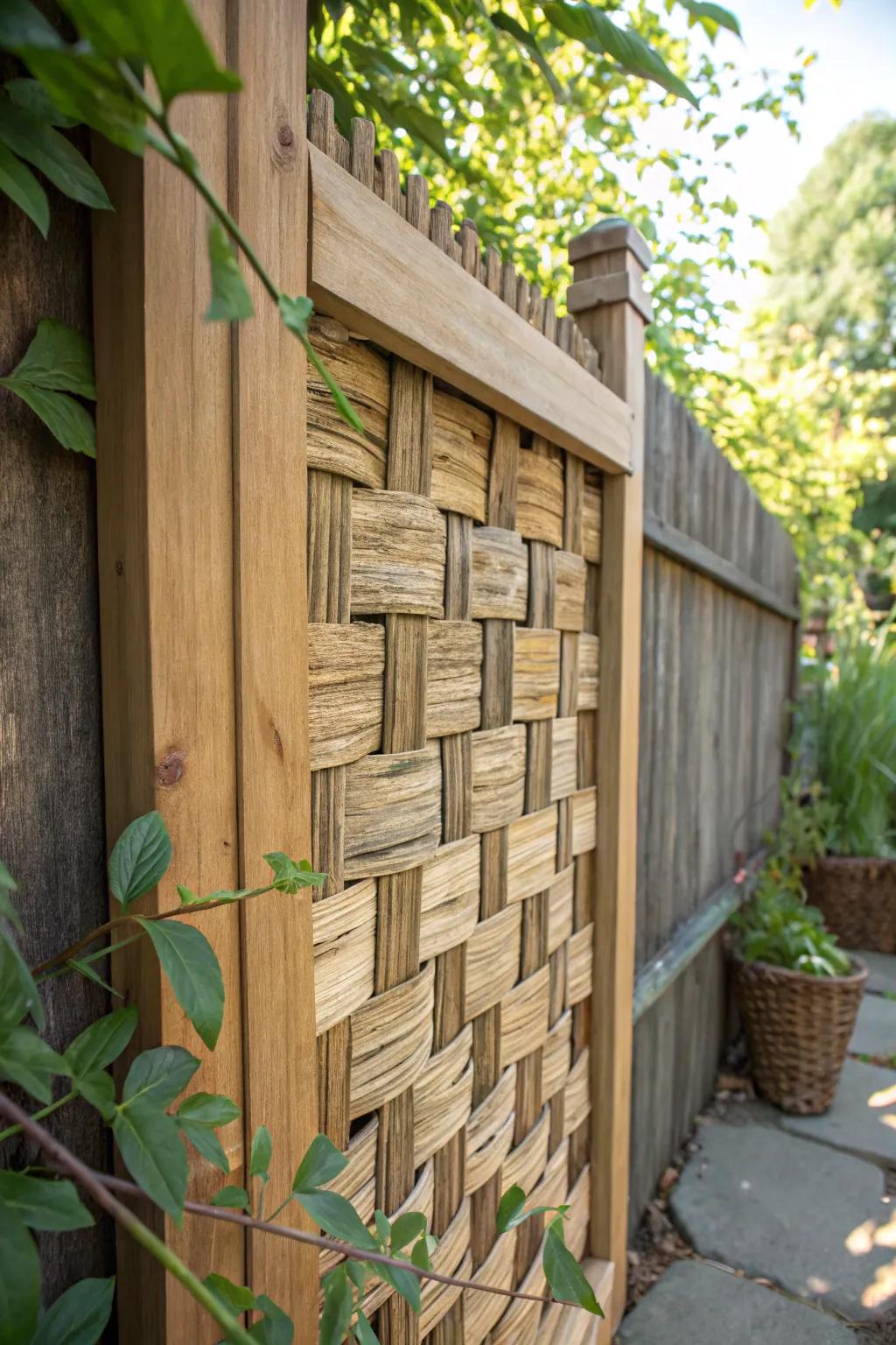Elevate your fence gate with the rustic charm of brushwood panels.