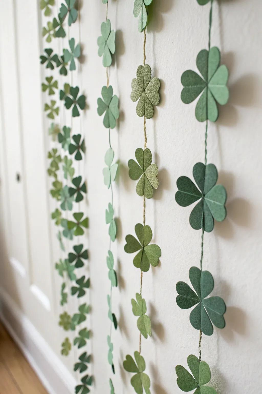 Embrace festive elegance with a handmade clover garland, bringing a touch of nature-inspired charm to your space.