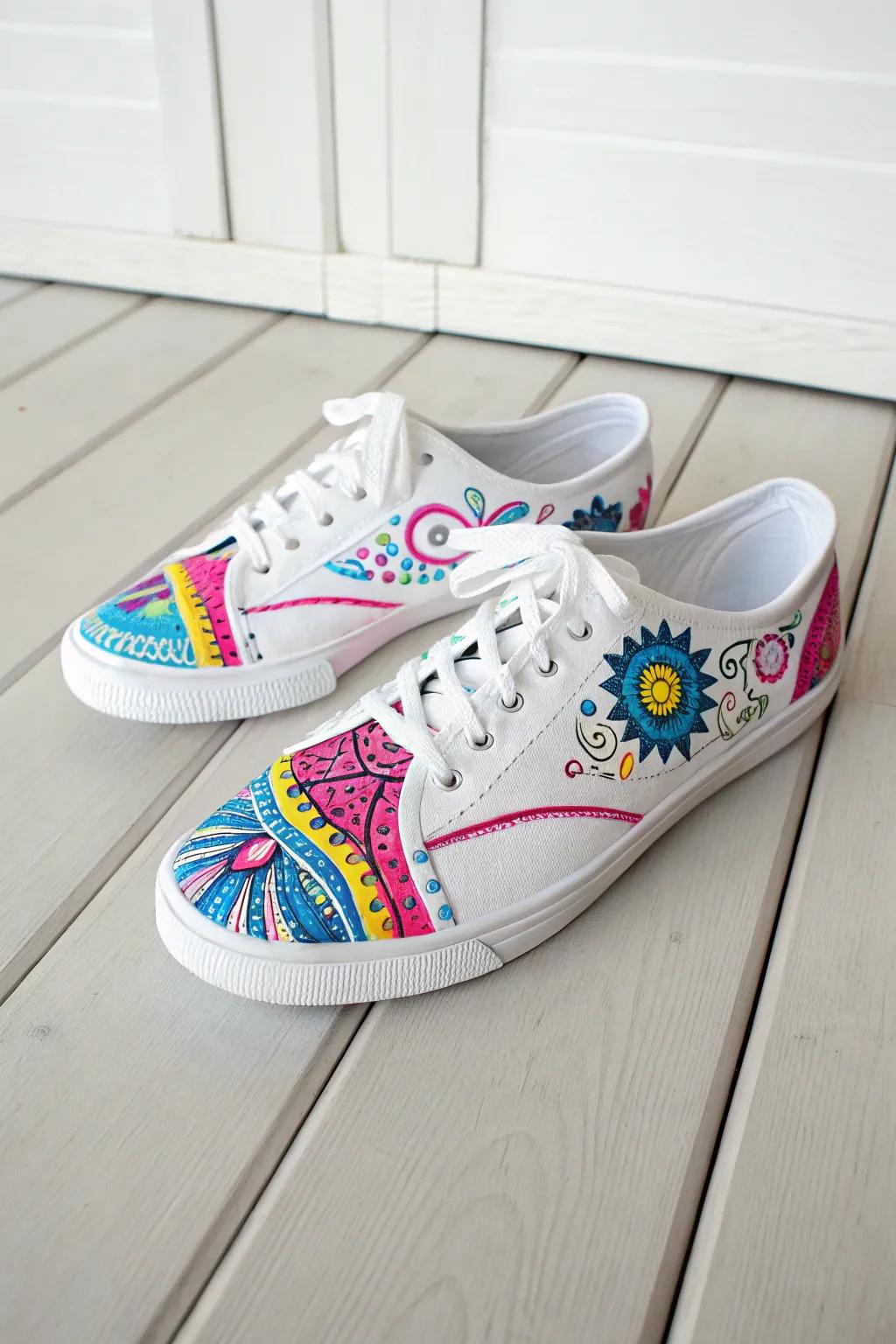 Step into style with these artsy kicks! 🎨✨ #FunkySneakers #PaintMarkerMagic