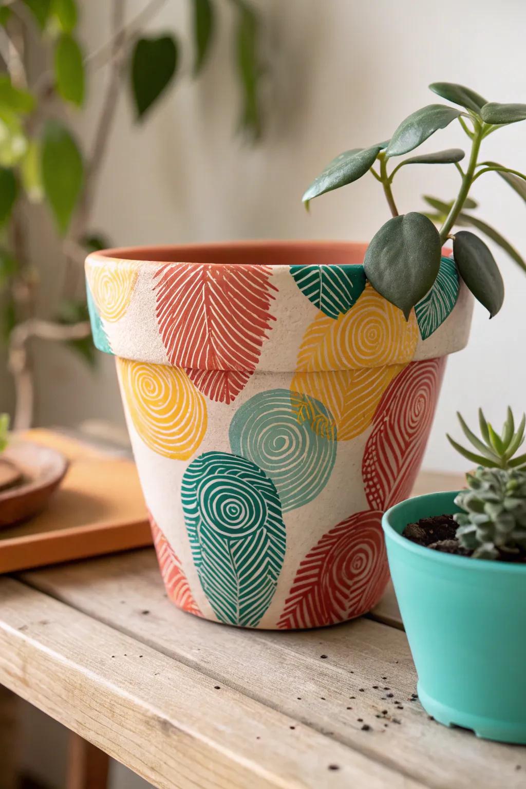 Capture creativity and memories with fingerprint art on plant pots—where simplicity meets bold expression.