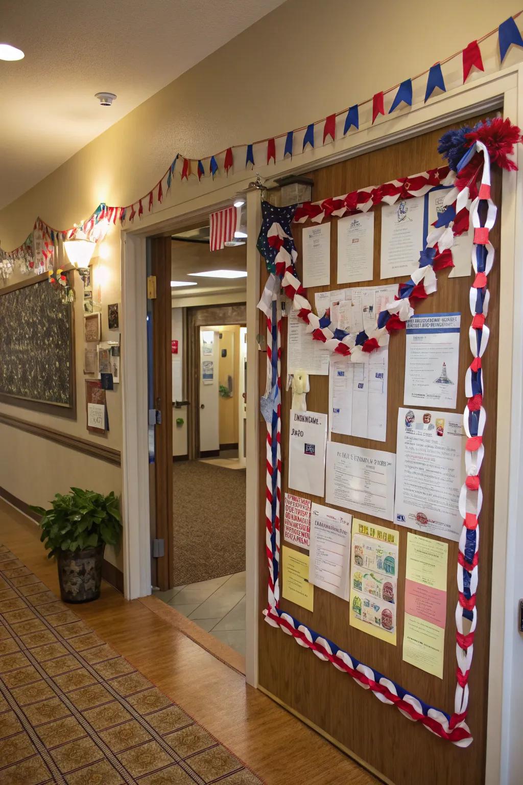 Patriotic paper chains add a classic charm.
