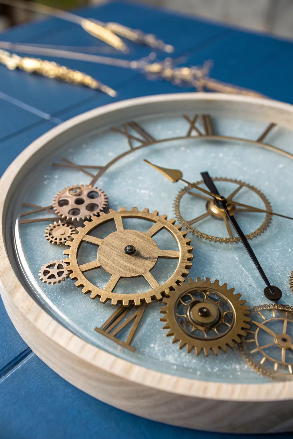 Embrace the magic of time with a steampunk-inspired resin clock, where elegance meets mechanical charm.