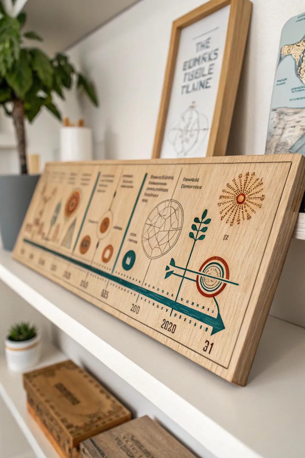 Explore the elegance of science through the ages with this stunning timeline display.