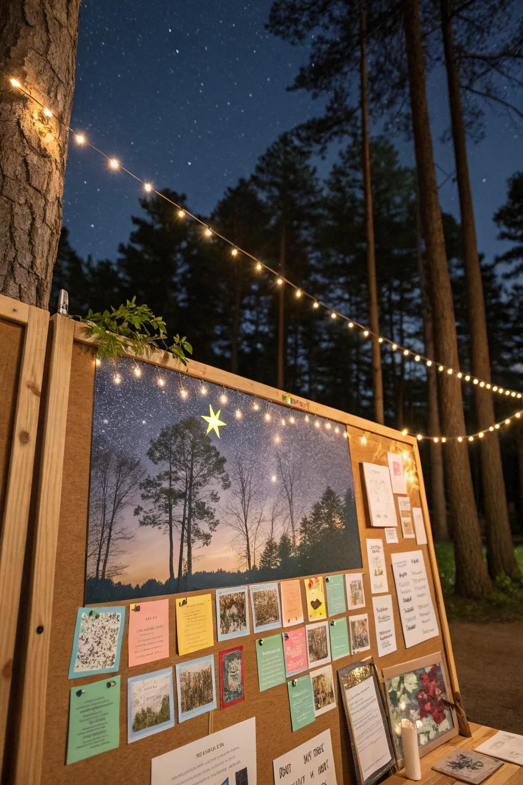 An outdoor scene backdrop brings the beauty of nature indoors.